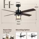 TALOYA 52" Farmhouse Ceiling Fan with Light and Remote Rustic Style