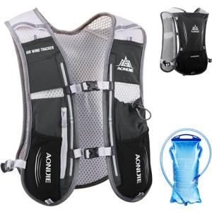 TRIWONDER Hydration Running Vest 5L Lightweight Water Pack for Men Women Hydration Backpack for Trail Race, Hiking, Cycling, Climbing, Camping, Jogging, Marathon (01 Black 5L - with 1.5L Water Bladder)