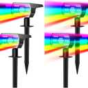 NYMPHY Solar Color Changing Lights, 7 Lighting Modes Solar Lights Outdoor Waterproof IP68, Multicolor RGB Outdoor Lights for Garden Yard Landscape Decorations- 8 Pack