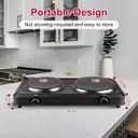 1800W Hot Plate,Portable Electric Stove Countertop Double Burner Infrared Burner with 7.5 & 6.3 Ceramic Glass Cooktop Stepless Temperature Adjustments for Home