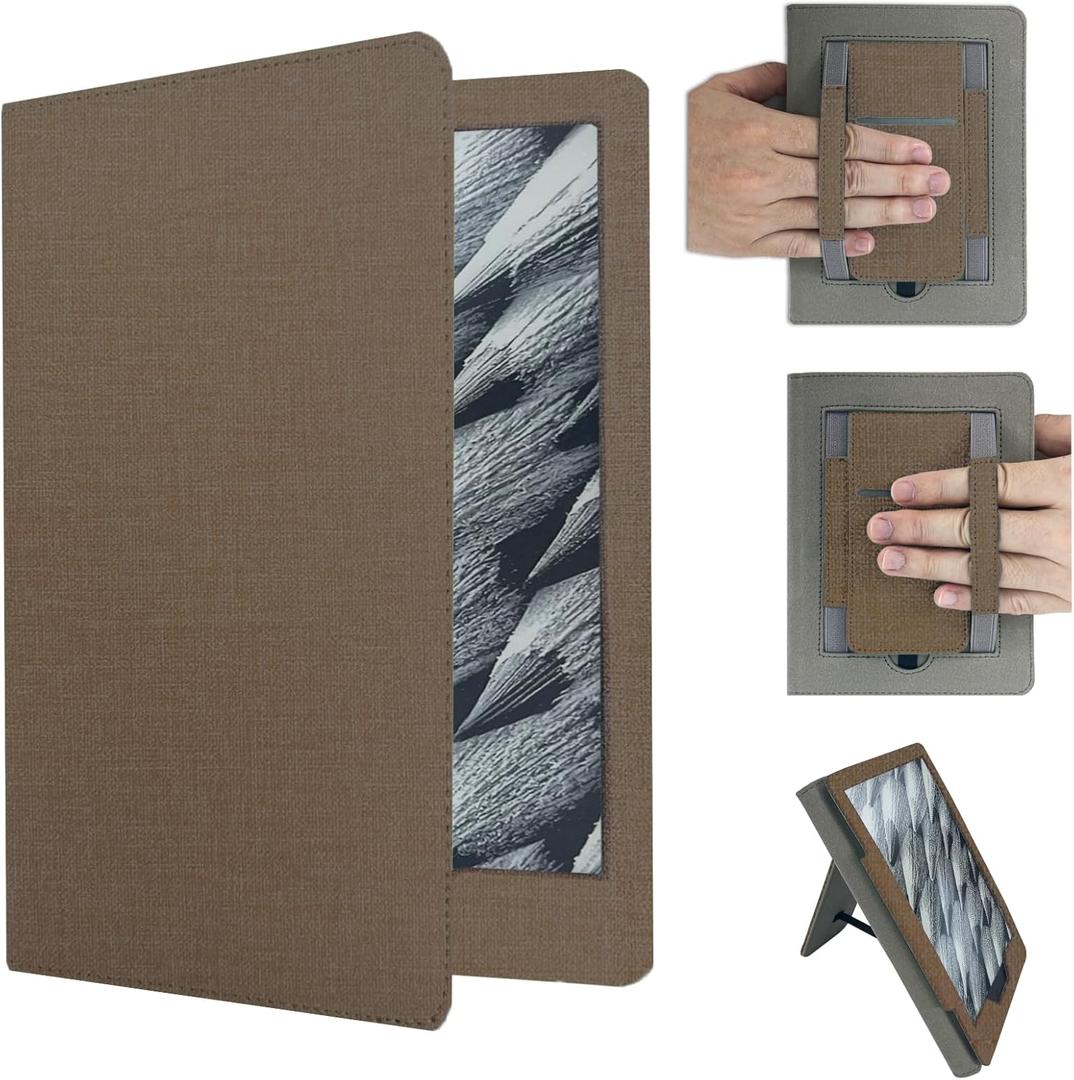 ForeverSong Case for Kindle case, e-Reader Accessories for Paperwhite Protector, colorsoft(12th/11th Generation, 2024/2021), 7/6.8 inch Tablet Cases/Cover with Dual Hand Straps. Dark Brown