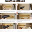 12" Valet Rod for Closet Pull Out (1 Pack, Gold)
