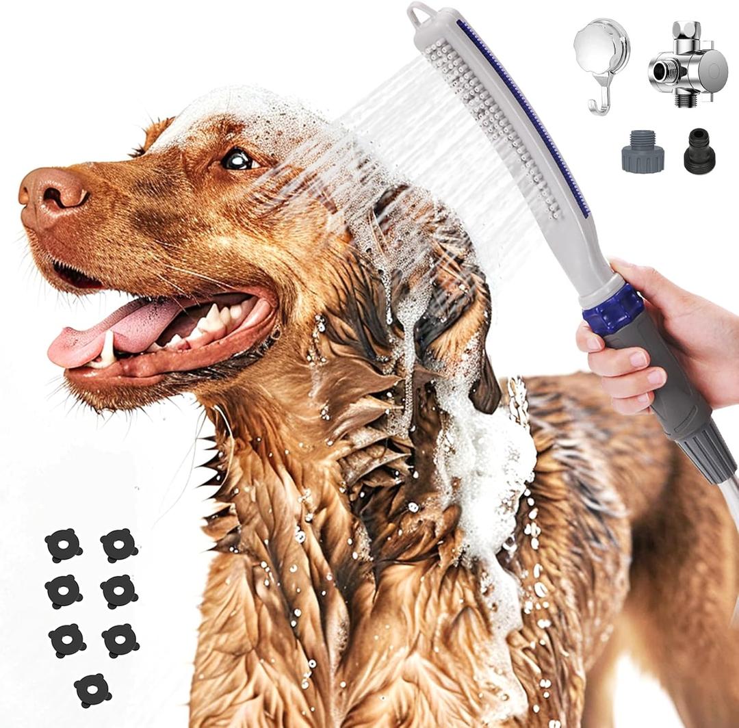 Shower Hose Attachment for Dog: Shower Head Sprayer for Dogs Wash & Bath - Dog Shower Attachment with Dog Shower Wand Handheld - 8-Foot Flex Hose