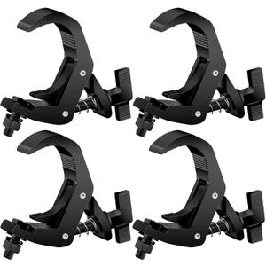 1.65-2.36 Inch Truss Clamp Black 4 Pack, Czgor Heavy Duty 220lb Stage Light Clamp Aluminum lighting C-Clamp Fit OD 42-60mm of Pipes, DJ Light Clamps for Par Light Moving Head Stage Stage lighting