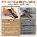 Dog Ramp for Bed - Foldable Small to Large Dog Ramp for Couch - 6 Adjustable Height from 12" to 24" - Stairs with High Traction Mat - Wooden Ramp for Dogs to Get on Bed Couch Car Up to 200LBS Walnut