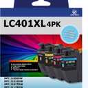 LC401XL Ink Cartridges Compatible for Brother LC401 LC401XL High Yield Work with Brother MFC-J1010DW MFC-J1012DW MFC-J1800DW MFC-J1170DW Printer (Black Cyan Magenta Yellow, 4XL Pack)