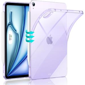 ESR for iPad Air 11 Inch Case M4/M3/M2 (2026/2025/2024), iPad Air 5th/4th Gen(2022/2020), Slim&Light, Yellowing Resistant, Transparent Back Cover, Supports Pencil Pro/USB-C, Zero Series, Clear Purple