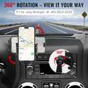 Upgraded Phone Mount Compatible with Jeep Wrangler JK JKU 2012-2018 | Anti-Shake Dash Multi-Mount + Storage Tray | 360 Rotation Phone Holder | Off-Road Interior Accessories