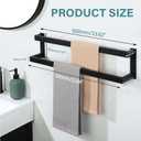 Alise Double Towel Bar, 24" Towel Racks for Bathroom Wall Mounted SUS304 Stainless Steel, Heavy Duty Bathroom Towel Holder, Quick Drying Towel Hanger, Matte Black