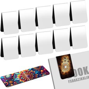 Skyygemm 12 Pcs Blanks Sublimation Magnetic Bookmark Double Sided Heat Transfer Magnet Bookmark Clips Blank Rubber Book Marker Bulk for Women Men DIY Crafts Gifts Personalized Book Lovers Present