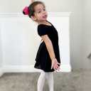 Stelle Ballet Skirts for Girls Toddler Dance Skirt Chiffon Kids Ballet Wrap Skirts (Black, L)