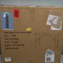 4Ft Folding Table Adjustable Height Portable Folding Tables Heavy Duty 400 lbs Capacity, Wood Grain Tabletop for Working Meeting Parties, Picnic, Camping, Weddings, Garden Dining-Black (4FT)