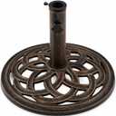 Gardenised Outdoor Patio Cast Iron Umbrella Base Holder Stand 20 Lb. Round