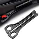 Car Seats Gap Filler Dual-Slot Car Seat Gap Organizer  with Belt Slot, Anti-Drop Gap Filler for Cars & SUVs  No More Lost Items, All Within Reach (2PCS) (Black)