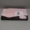 Wireless Keyboard and Mouse Combo, 2.4G Full Size Wave Keys Ergonomic Keyboard with Wrist Rest and 3-Level DPI Adjustable Wireless Ergonomic Mouse for Windows, Mac OS Desktop/Laptop/PC(Pink)