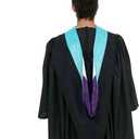 Unisex Graduation Hood for Bachelors & Masters Degree -University Academic Hood, Light Blue/Purple/White