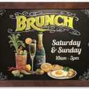 4 THOUGHT Solid Pine Wood Framed Magnetic Chalkboard for Wall, 24"x18" Heavy Duty Rustic Blackboard Sign for Kitchen, Office, Home & Cafe - Indoor/Outdoor Use, Brown