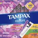 Tampax Radiant Tampons Trio Pack Regular/Super/Super Plus Absorbency, Unscented, 28 Count
