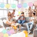 12 PCS Colorful Hanging Paper Lanterns Pastel 10 In Macaron-colored Neon Chinese Paper Lanterns Party Decorations for Classroom Baby Shower Wedding Birthday Valentine's Day (Macaron)