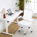 Ergonomic Office Chair,Ultra Thick Office Desk Chair with Adjustable Lumbar Support and Headrest,Spring Cushion,Rocking Function,Flip-up arms,Mesh Computer Chair for Home Office,White