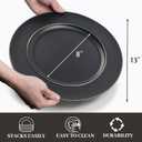 MAONAME Black Charger Plates, 13" Plastic Round Charger for Dinner Plates, Plate Chargers Set of 6, Beaded Table Chargers for Wedding, Table Setting