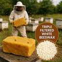 BeyTyKy White Beeswax Pellets 100% Pure and Natural Triple Filtered Beeswax for Candle Making, Skin, Face, Body, Hair Care DIY Creams, Lotions, Lip Balm and Soap Making Supplies, 1Lb