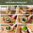 Matcha Whisk Set, Ceramic Matcha Set, 6 Pcs Matcha Kit Includes Matcha Bowl, Matcha Whisk with Holder, Bamboo Scoop, Scoop Rest, Sifter, Ceremonial Matcha Tea Set, Perfect Gifts, Green