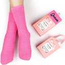 2 x Breezy Valley Wine Socks for Women - Novelty Gift for Mom, Grandma, Female Friends - Valentines, Retirement, Birthday (Pink)