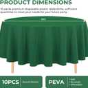 JHDZDHY 10 Pack Premium Disposable Plastic Tablecloth 84" Round Table Cover for Birthdays Weddings Christmas Anniversary Buffet Table (Green)