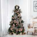 3D Glitter Christmas Butterfly Ornaments, 6 Pack Hanging Butterfly with Clip for Christmas Tree Decoration, Indoor Christmas Decoration (6, Pink)