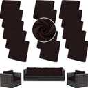 Outdoor Cushion Covers Set, 14PCS Patio Furniture Couch Seat Slipcovers, Replacement for Sofa Sectional Chair (Cover Only) (Brown)