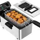 OSTBA Electric Deep Fryer with Basket, 3.2QT Stainless Steel Countertop