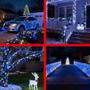 350LED 90FT Christmas Lights Indoor Outdoor, 12 Modes Blue and White Outdoor String Lights with Timer & Dimmable, Green Wire Christmas String Lightsfor Xmas Patio Yard Fence Wedding Bedroom Garden