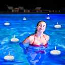 3-inch Floating Candle, Unscented and Non Dripping Wax 10 Hour Burning for Cylindrical vase, centralpiece Vacation, Wedding, Swimming Pool, Party Decoration (24PACK, White)