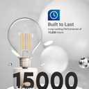 Sunco 6 Pack G25 LED Light Bulbs, Filament Edison Globe, Vanity Lighting Bulb for Bathroom Bedroom, 500 LM, 5W (60W Equivalent), 3000K Warm White, Dimmable, E26 Base, Clear UL