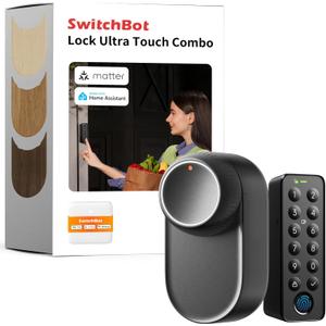 Smart Lock Ultra with Keypad,Fingerprint Door Lock, App Remote Control, Built-in WiFi Keypad Deadbolt, Auto Unlock, Waterproof&Easy Install,Supports Alexa and Google (Lock Ultra Touch Combo) (Black)