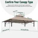OLILAWN Grill Gazebo Replacement Canopy Roof, 5' x 8' Outdoor BBQ Gazebo Canopy Top Cover, Double Tired Grill Shelter Cover with Durable Polyester Fabric, Only Fit for Model L-GG001PST-F, Khaki
