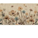 Artoid Mode Brown Poppy Floral Leaves Spring Kitchen Mats, Spring Home Decor Low-Profile Kitchen Rugs for Floor  17x47 Inch