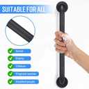 2 Pack 24 Inch Shower Grab Bars for Seniors Bathroom, Black Stainless Steel Safety Support Handles for Shower, Anti Slip Grab Bar for Bathroom, Handicap Elderly Injury Pregnant Assist Bath Handle