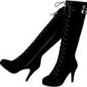 getmorebeauty Womens Knee High Boots Suede Buckle Rock Lace Up Zipped Thigh High Heel Boots (9, Black)
