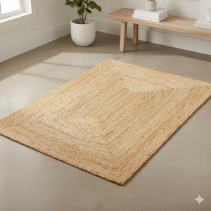 Craft Trade Jute Braided Area Rug, Natural Fiber Reversible Handwoven Indoor Outdoor Rug, Rustic Farmhouse Carpet for Living Room, Dining, Entryway & High Traffic Spaces - 36"x60" Rectangle Craft Trade Jute Braided Area Rug, Natural Fiber Reversible Handwoven Indoor Outdoor Rug, Rustic Farmhouse Carpet for Living Room, Dining, Entryway & High Traffic Spaces - 36"x60" Rectangle