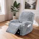 JOKIVTOU Recliner Chair Covers 4-Pieces Reclining Chair Slipcovers with Pocket& Elastic Bottom, Soft Feel Fitted Lazy Boy Sofa Couch Cover Washable, Stretch Recliner Furniture Protector