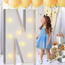 imprsv Marquee Light Up Letters, 3FT Marquee Letters Mosaic Light Up Letters for Birthday Baby Shower Wedding Engagement Party Backdrop Decor, Large Marquee Letters for Party Decorations, Letter N