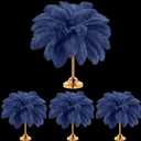 Retrowavy 50 Pcs 14-16 Inches Large Natural Ostrich Feathers Bulk for Centerpieces for Wedding Party Centerpieces Home Decoration Flower Arrangement(Navy Blue)