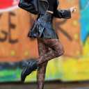 EVERSWE High Waist Fishnet Tights, Thigh High Suspender Stockings (Black)