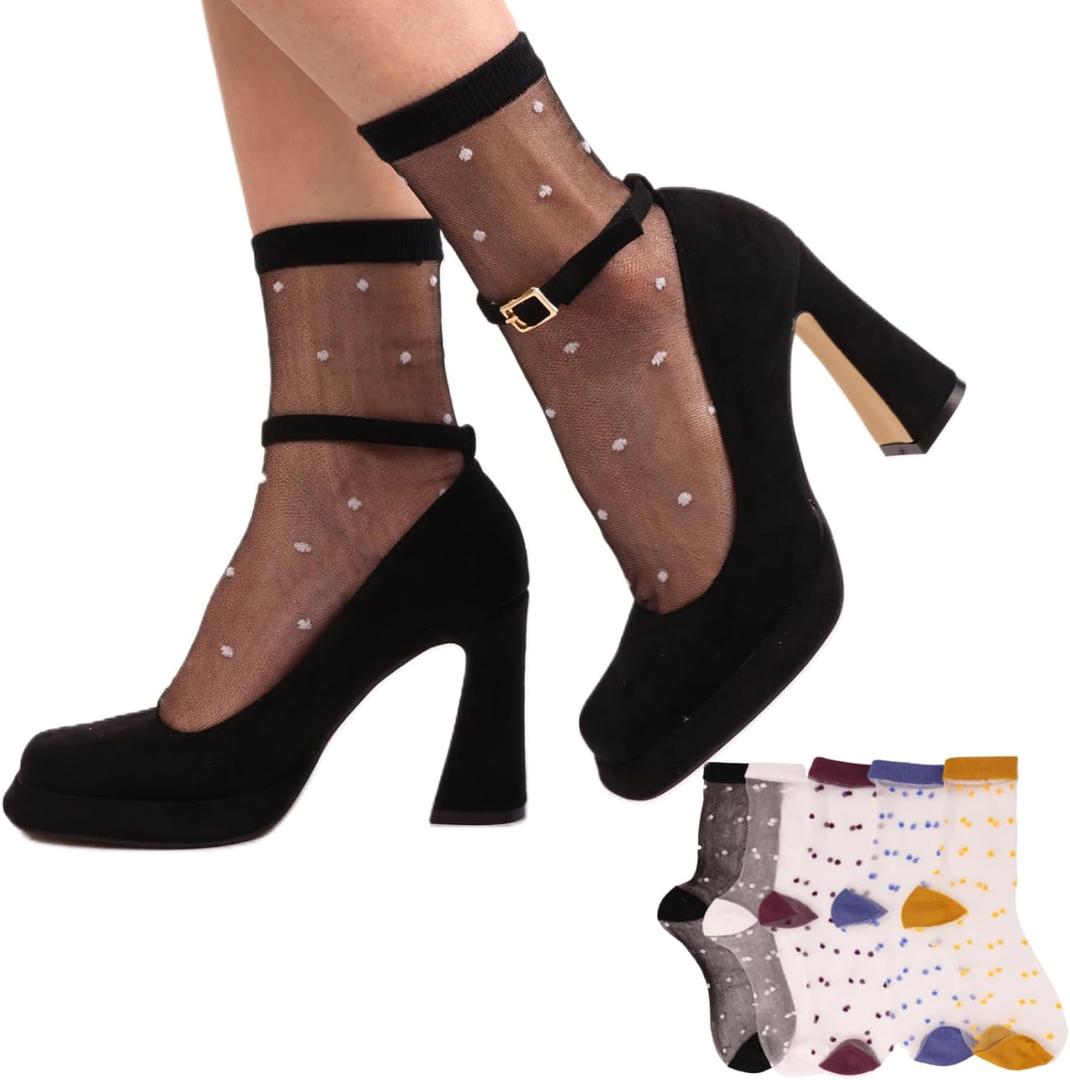 Sheer Ankle Socks for Women,Summer Thin Glass Socks