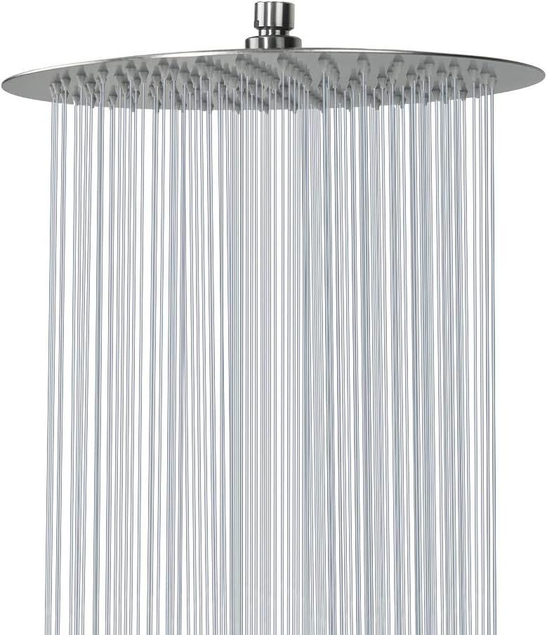 NearMoon Rain Shower Head, Ultra-Thin Design-Pressure Boosting, Awesome Some Experience, High Flow Stainless Steel Rainfall Head (12 Inch, Brushed Nickel)