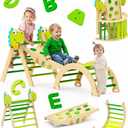 Pikler Triangle Set, 11-in-1 Montessori Climbing Toy for Toddlers, Foldable Wooden Indoor Jungle Gym & Playground Climber for Learning and Motor Skills (18 Months 7 Years)