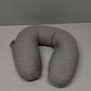 Buckwheat U-Shaped Neck Pillow Adjustable Buckwheat Hull Pillow with Pillowcase, Neck Support and Shoulder Relax Cervical Pillow (12x12 inch, Grey)