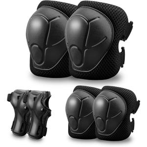 Kids Protective Gear Set Knee Pads for Kids 3-14 Years Toddler Knee and Elbow Pads with Wrist Guards 3 in 1 for Skating Cycling Bike,Biking, Roller Skates, Scooters (M(8-14Years), Black) Kids Protective Gear Set Knee Pads for Kids 3-14 Years Toddler Knee and Elbow Pads with Wrist Guards 3 in 1 for Skating Cycling Bike,Biking, Roller Skates, Scooters (M(8-14Years), Black)